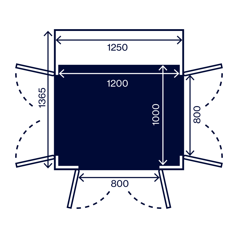 3D rectangular object with dimensions