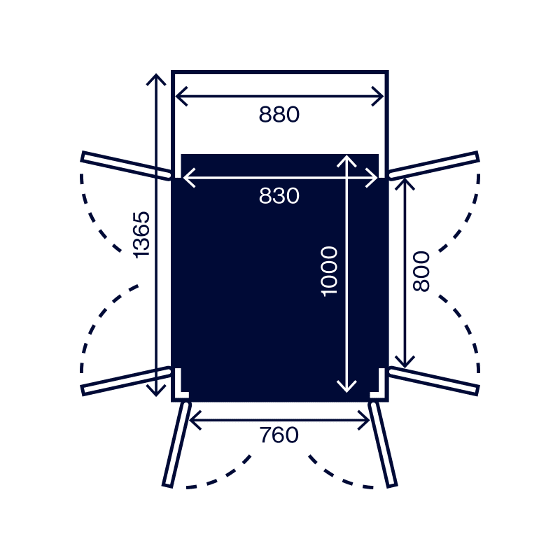 technical drawing of a table