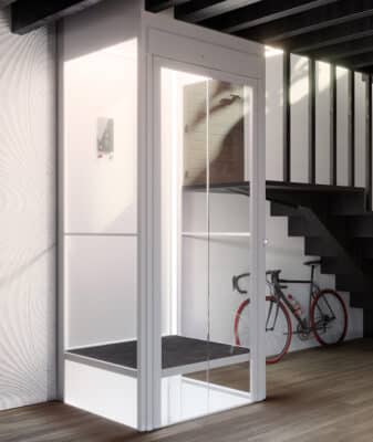 Domestic lift in white color