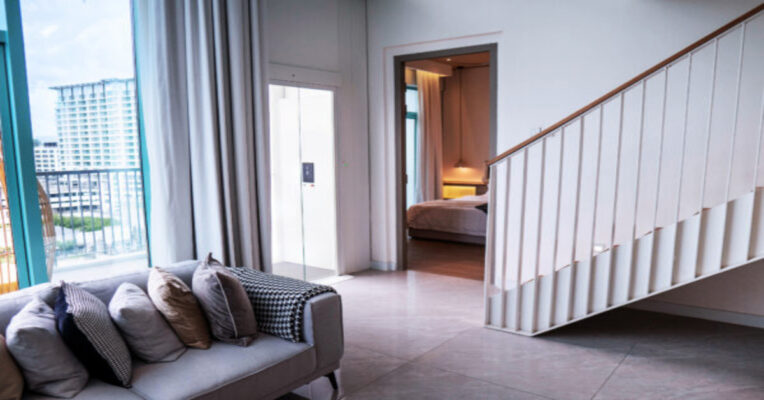 Modern residential home lift installed by a trusted domestic lift company in a luxury house