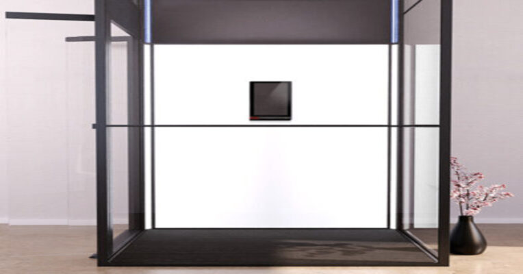 Quiet home elevator showcasing low noise operation, smooth movement, and sound-reducing technology in a modern residential setting