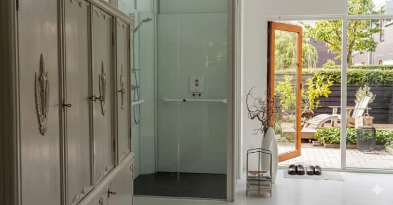 compacte huislift in Belgische woning met modern interieur